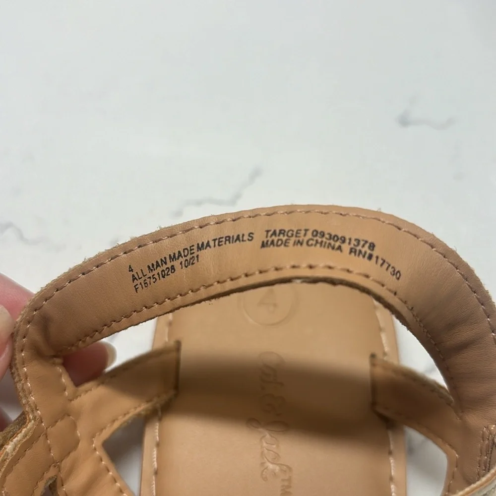Girls Metallic Gold Braided Sandles, Cat & Jack, Size 4